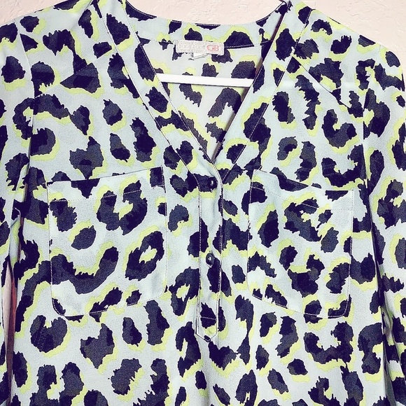 Gianni Bini hi low animal print tunic blouse xs - Picture 7 of 8